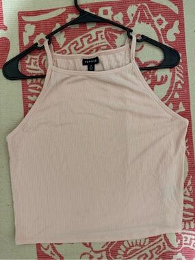 torrid Ribbed High-Neck Tank Top - Pale Pink